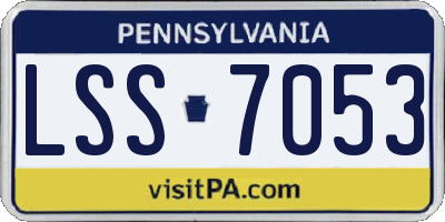 PA license plate LSS7053