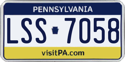 PA license plate LSS7058