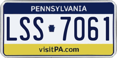PA license plate LSS7061