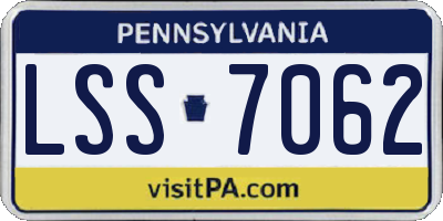PA license plate LSS7062