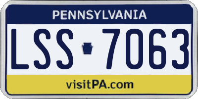 PA license plate LSS7063