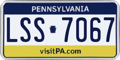 PA license plate LSS7067