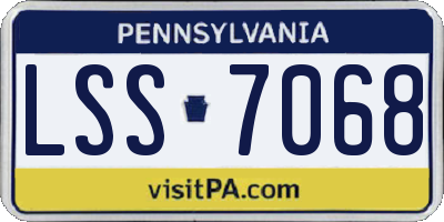 PA license plate LSS7068