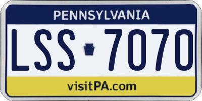 PA license plate LSS7070