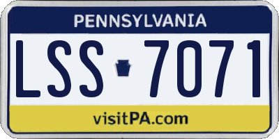 PA license plate LSS7071