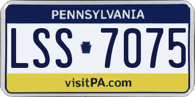 PA license plate LSS7075