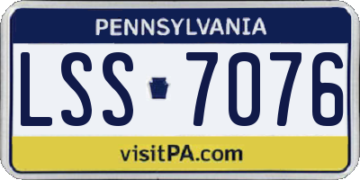 PA license plate LSS7076