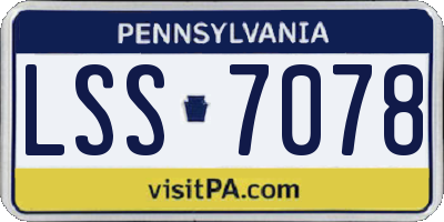 PA license plate LSS7078