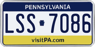 PA license plate LSS7086