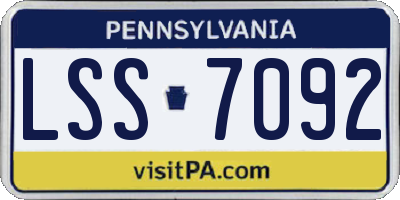 PA license plate LSS7092