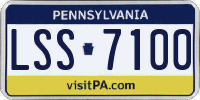 PA license plate LSS7100
