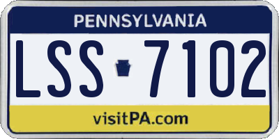 PA license plate LSS7102