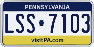 PA license plate LSS7103
