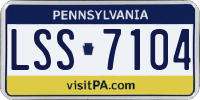 PA license plate LSS7104