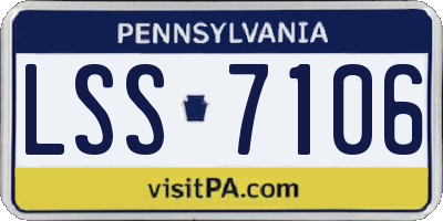 PA license plate LSS7106