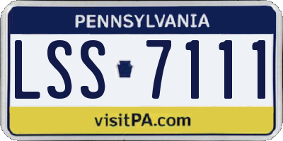 PA license plate LSS7111
