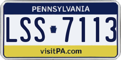 PA license plate LSS7113