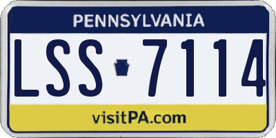 PA license plate LSS7114