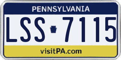 PA license plate LSS7115