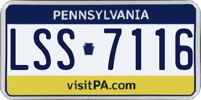 PA license plate LSS7116
