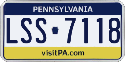 PA license plate LSS7118