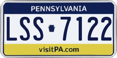 PA license plate LSS7122