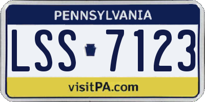 PA license plate LSS7123