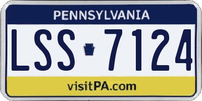 PA license plate LSS7124