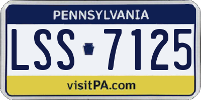 PA license plate LSS7125