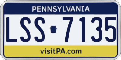 PA license plate LSS7135