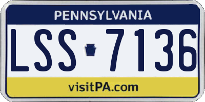 PA license plate LSS7136