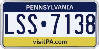 PA license plate LSS7138