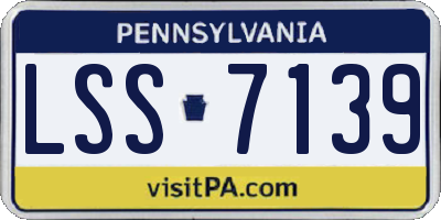 PA license plate LSS7139