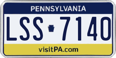PA license plate LSS7140