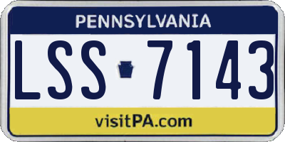 PA license plate LSS7143