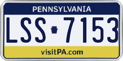 PA license plate LSS7153