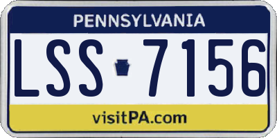 PA license plate LSS7156