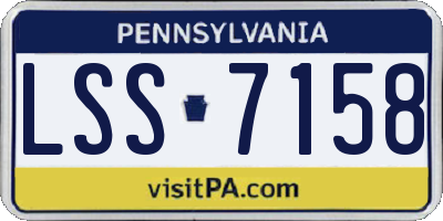 PA license plate LSS7158
