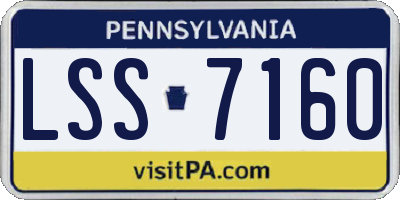 PA license plate LSS7160