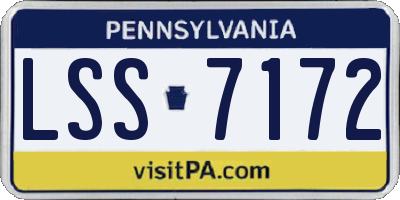 PA license plate LSS7172
