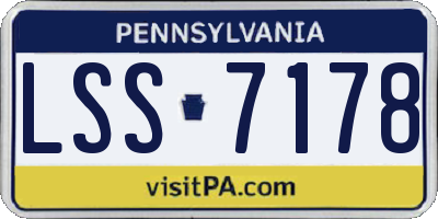 PA license plate LSS7178