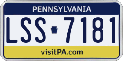 PA license plate LSS7181
