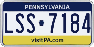 PA license plate LSS7184