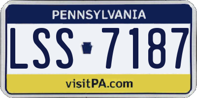 PA license plate LSS7187