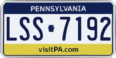 PA license plate LSS7192