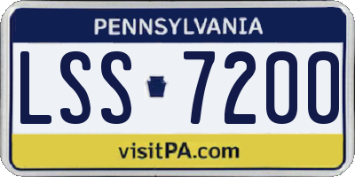PA license plate LSS7200