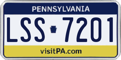 PA license plate LSS7201
