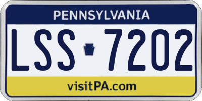 PA license plate LSS7202