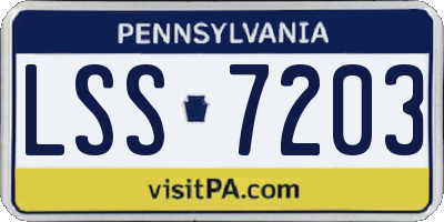 PA license plate LSS7203