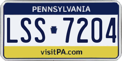PA license plate LSS7204